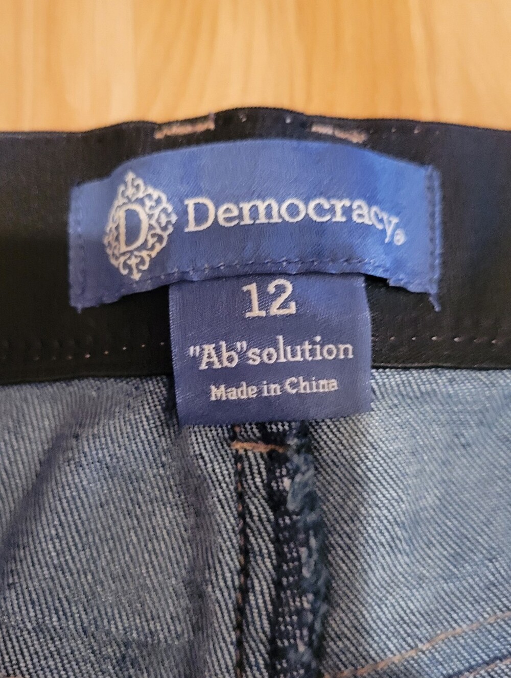 Democracy High Rise Straight Leg Jeans Indigo Blue Denim Size 12 - Picture 6 of 9